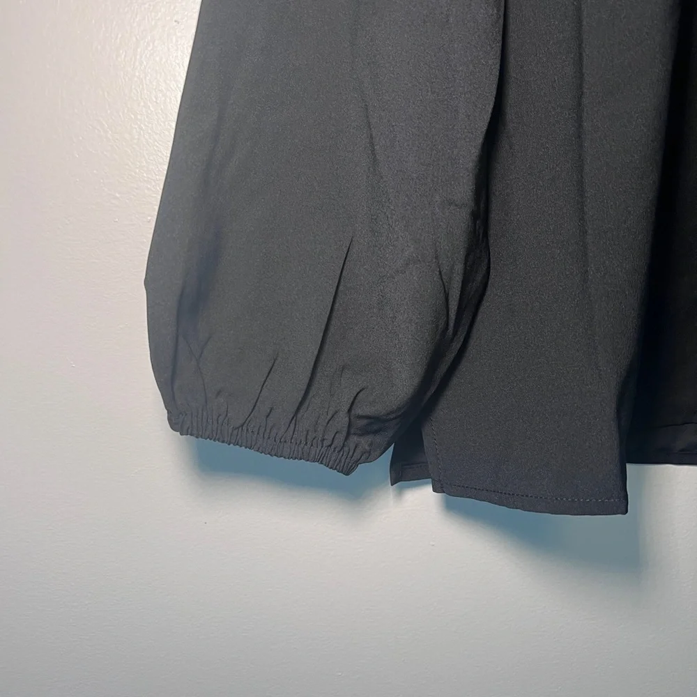 J.Crew Keyhole‎ Puff Sleeve Drapey Crepe Black